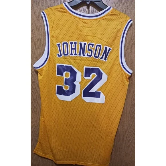 Magic Johnson (Mitchell/Ness)-(Lakers)-(1984-85)-(Yellow)-(Size:XL)-(New)-$100 - Picture 9 of 11